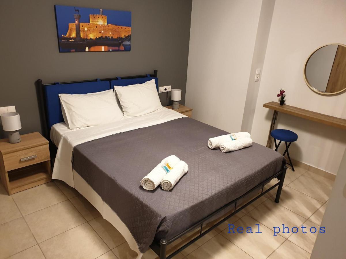 Blue - Comfy Center Rodos Apartment Asgourou ภายนอก รูปภาพ